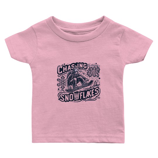 Snowboarding: Chasing Snowflakes Baby T Shirts