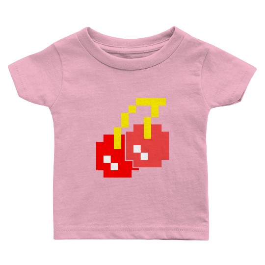 8 Bit Pixel Cherries 80s Video Game Halloween Baby T Shirts
