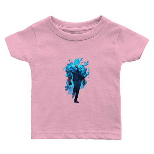Blue Fire Demon Fantasy Anime Shounen Manga Otaku Baby T Shirts