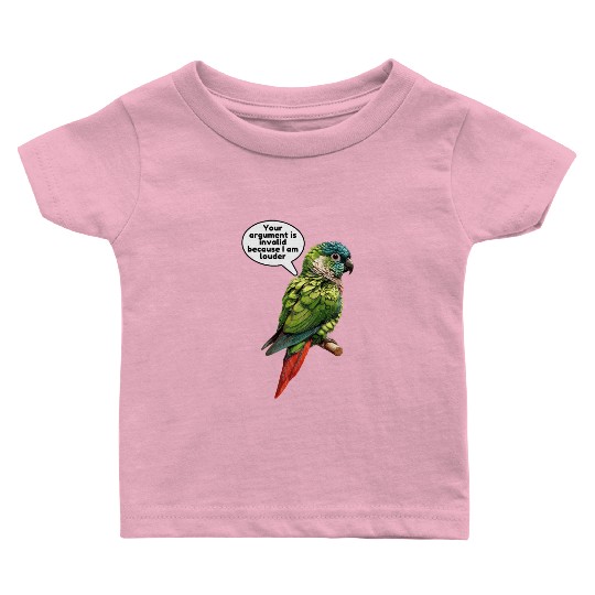 Green Cheek Conure Meme Funny Conure Parrot Baby T Shirts