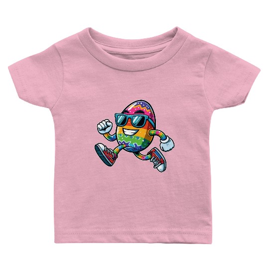 Easter Egg Easter Egg Running Race Jogging Jogger Baby T Shirts