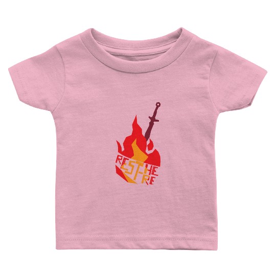 Rest Here Bonfire Gamer Design Baby T Shirts