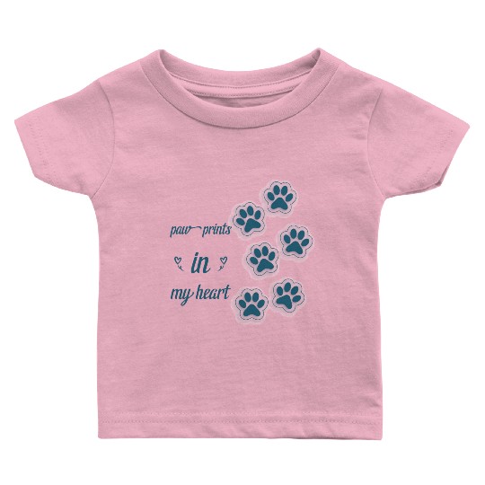 paw prints in my heart Baby T Shirts