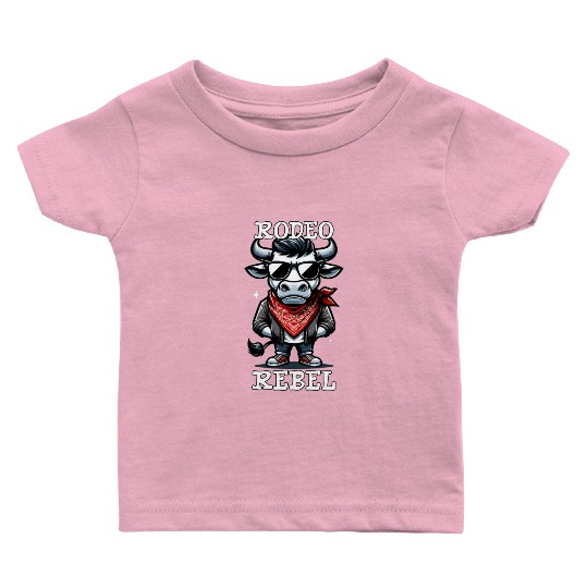 Rodeo Bull Riding Livestock Show Farmer Cattle Baby T Shirts