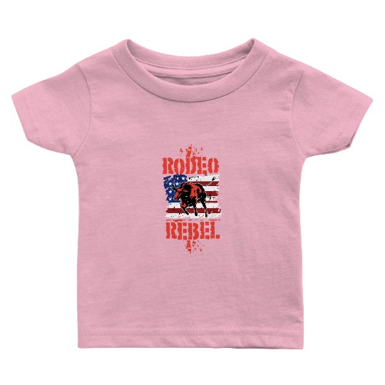 Rodeo Bull Riding Livestock Show Farmer Cattle Baby T Shirts