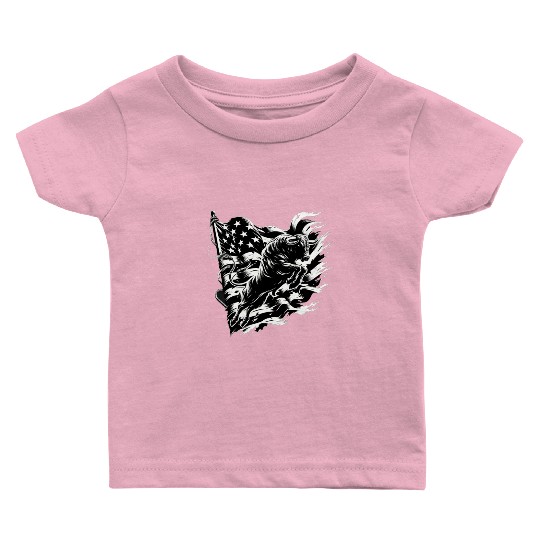 Rodeo Bull Riding Livestock Show Farmer Cattle Baby T Shirts