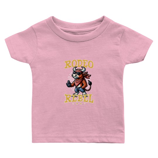 Rodeo Bull Riding Livestock Show Farmer Cattle Baby T Shirts