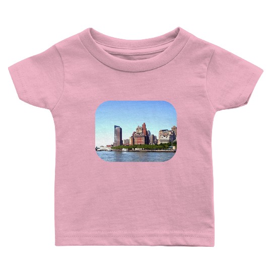 Manhattan NY - Manhattan Skyline on a Clear Day Baby T Shirts
