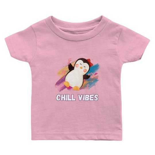 Joyful Penguin Harmony: Arctic Dance Delight Baby T Shirts