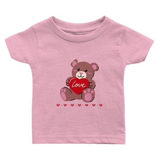 Happy Valentines Day Cute Bear Collections Baby T Shirts