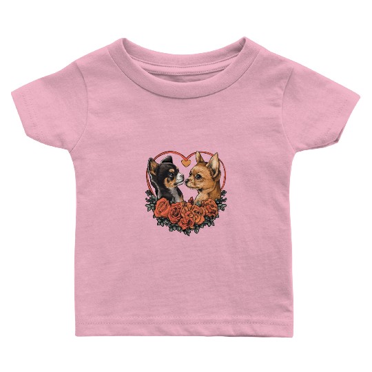 Valentine's Day, Chihuahua Dog Lovers Baby T Shirts