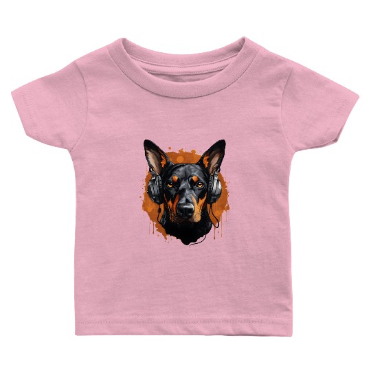 Doberman natural ears Baby T Shirts