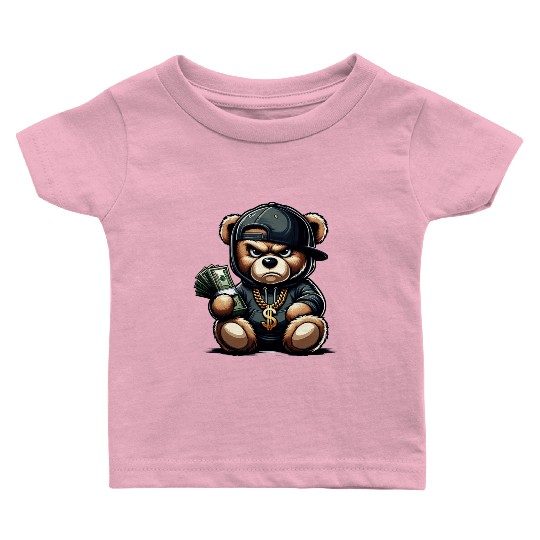 streetwise teddy bear with money Baby T Shirts