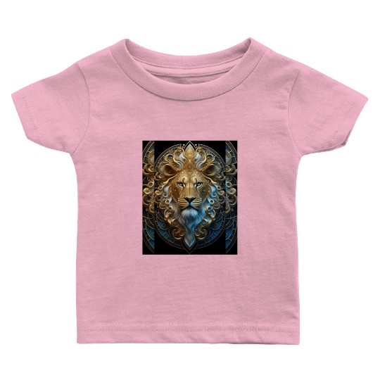 1920s Art Deco lion, gold Baby T Shirts