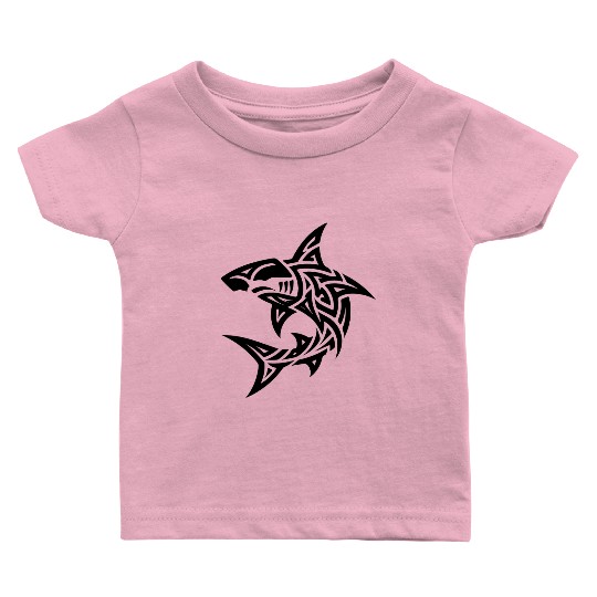 Tribal Hammerhead Shark Style Diver Fan Tattoo Baby T Shirts