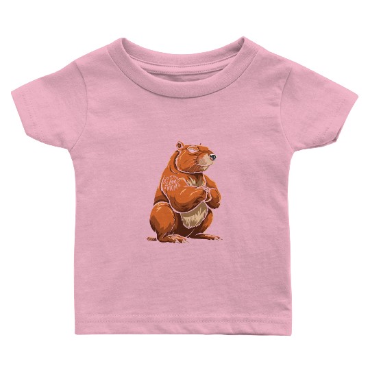 Capybara Biceps Tattoo I Love Mom Baby T Shirts