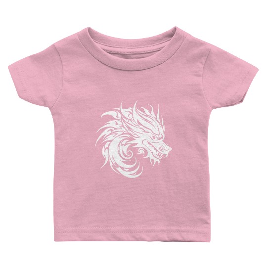 Roaring Chinese Dragon In Tattoo Style Baby T Shirts