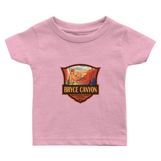 Bryce Canyon National Park Travel Retro Badge Baby T Shirts
