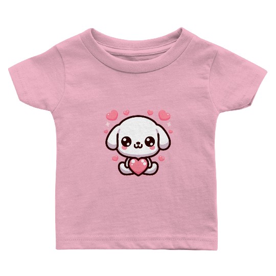 Cute Puppy Dog Heart Valentin Day Baby T Shirts
