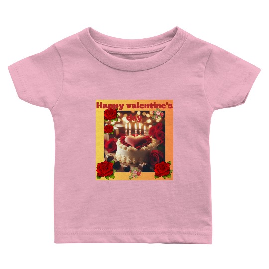 Quadruple Hearts of Love: A Valentine's Day. Baby T Shirts