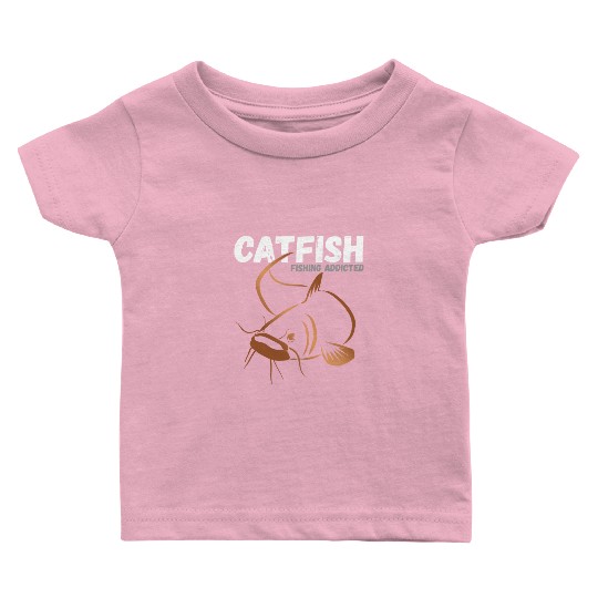 Catfish Fishing Addicted Baby T Shirts