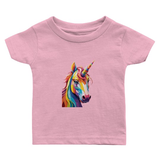Colorful Rainbow Unicorn Baby T Shirts