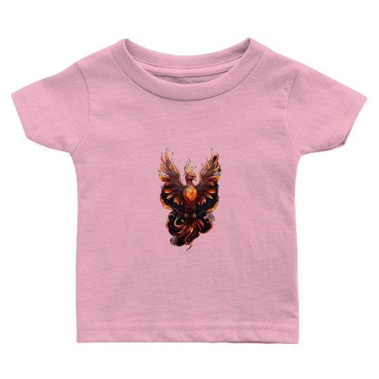 Fiery Phoenix Tattoo Design - Flight of Rebirth Baby T Shirts
