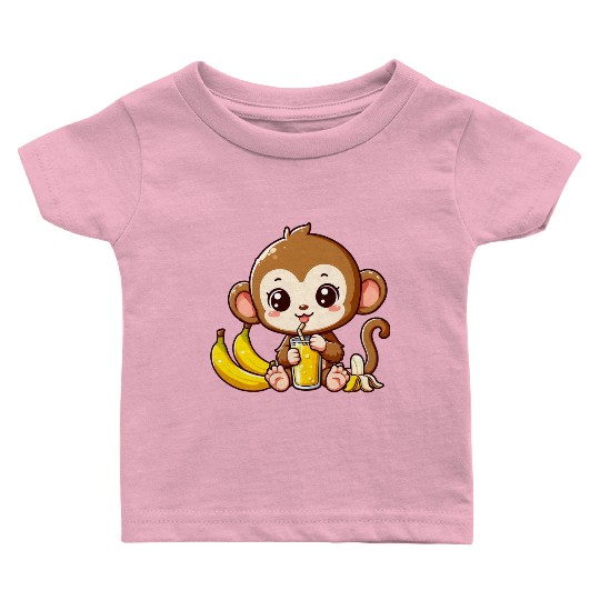 Monkey Business: Banana Juice Break Baby T Shirts