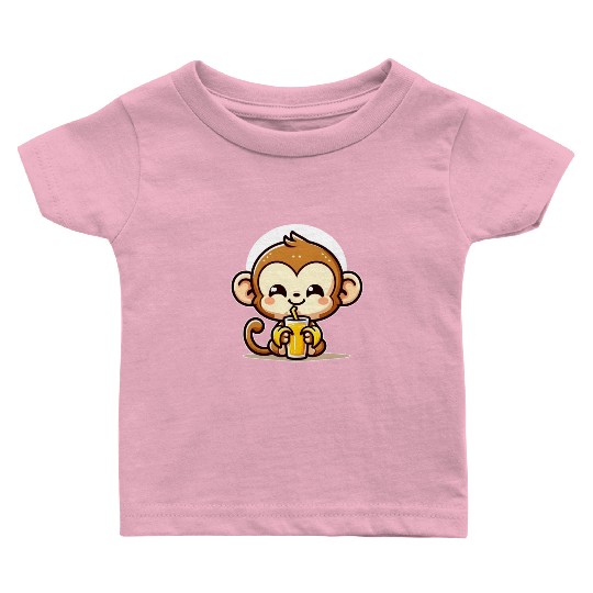 Monkey Business: Banana Juice Break Baby T Shirts