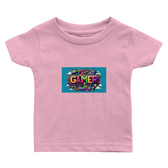 Neon Arcade Retro Gamer Baby T Shirts