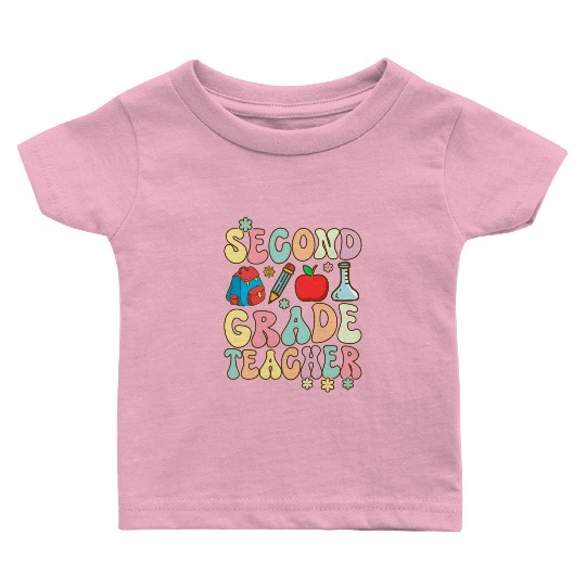 Groovy Elementary School Teacher Baby T Shirts