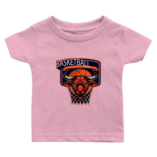 Fierce Bull Basketball Championship Baby T Shirts