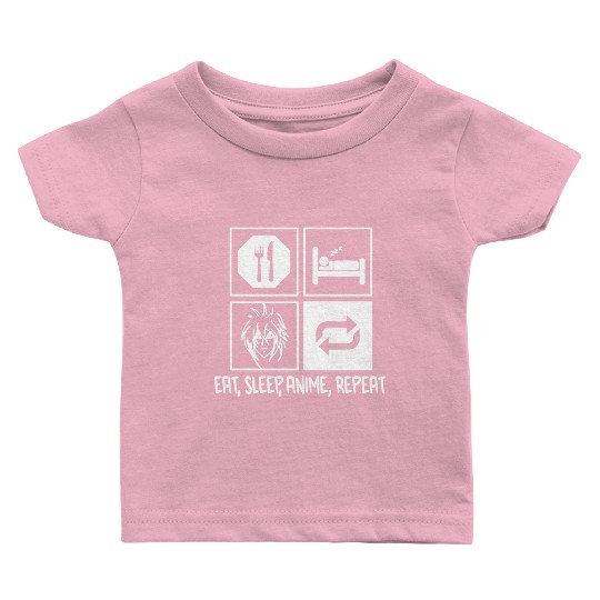 Eat Sleep Anime Repeat Baby T Shirts