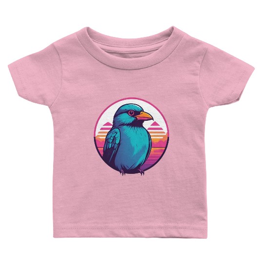 Synthwave Blue Bird 2 Baby T Shirts
