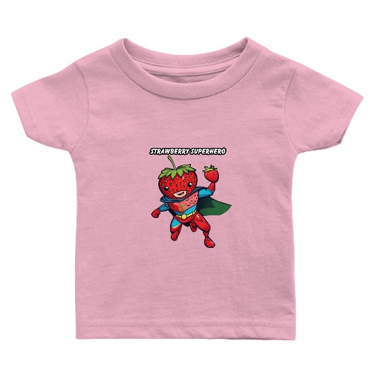 Strawberry Superhero Baby T Shirts