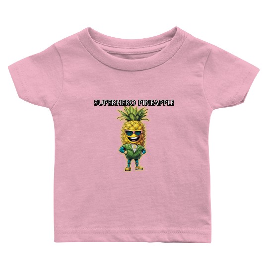 Superhero Pineapple Baby T Shirts