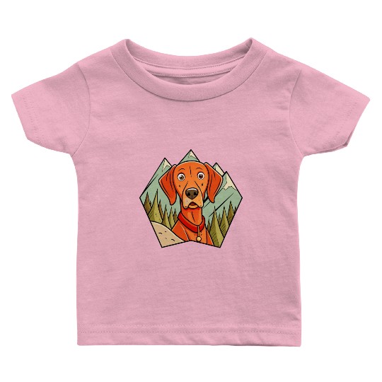 Alert Vizsla on Hike Baby T Shirts