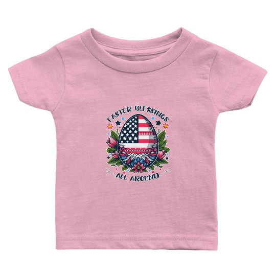 Easter Egg Flag - Easter Blessings All Around Baby T Shirts