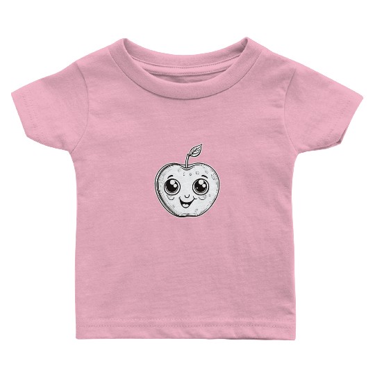 Sweet Kawaii Apple For Fruit Lovers Baby T Shirts