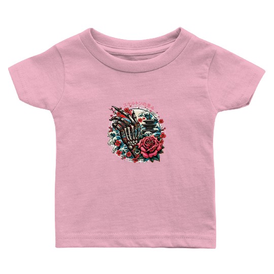 Skeleton's Sakura Baby T Shirts