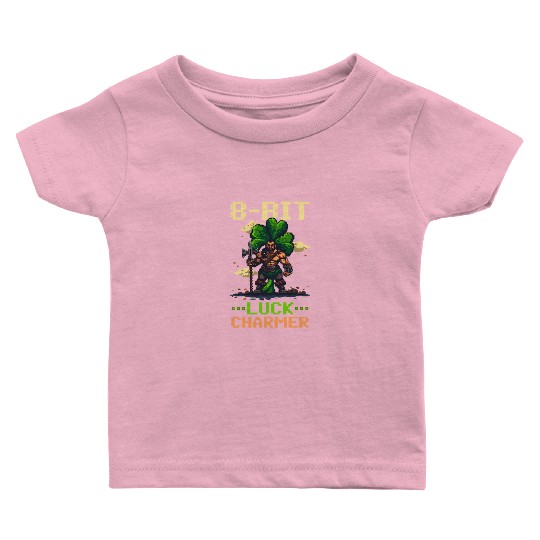 St. Patricks Day Gaming 8-Bit Luck Charmer Baby T Shirts