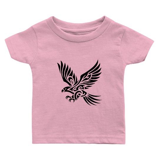 Elegant Tribal Eagle On Tattoo Wings Baby T Shirts