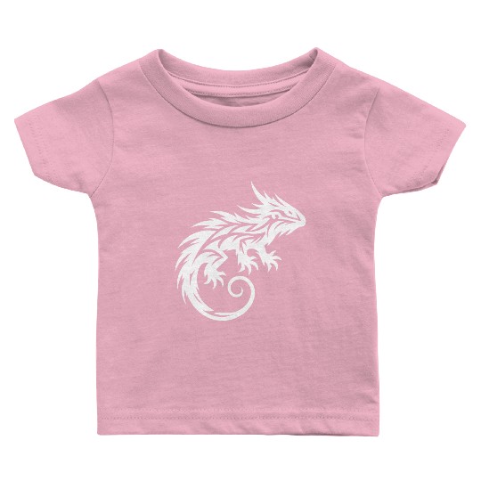 Shaggy Bearded Dragon Tribal Dragon Tattoo Baby T Shirts