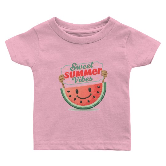 "Summer Joy: Smiling Watermelon" Baby T Shirts