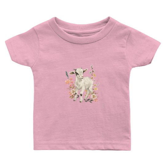 Goat Flowers Farmer Gift Baby T Shirts
