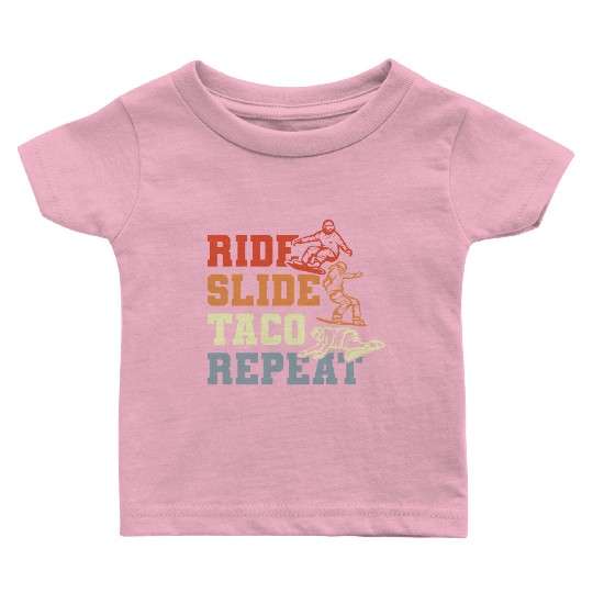 Taco Snowboarding Baby T Shirts
