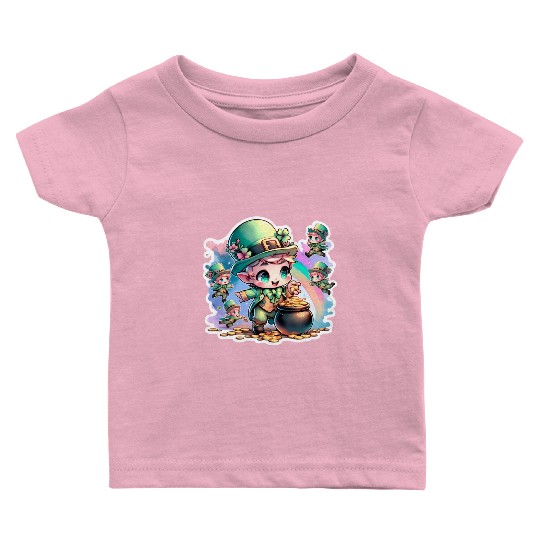 Saint Patrick's Day Chibi Leprechauns Baby T Shirts