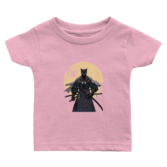 Anime Panther Warrior Samurai katana Baby T Shirts