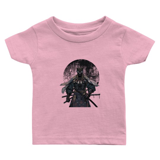 Anime Panther Warrior Samurai katana Baby T Shirts