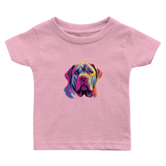 Watercolor Colorful Neapolitan Mastiff Baby T Shirts